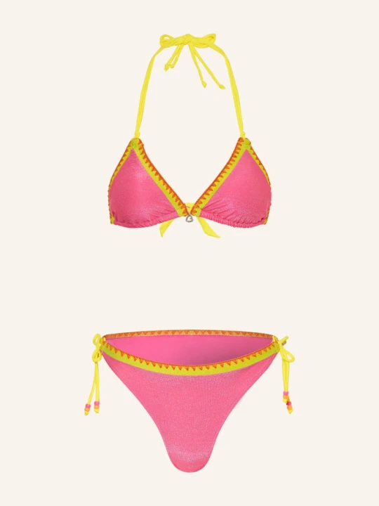 Obrázek produktu Banana Moon Trojúhelníkové Bikiny Blucostora Shin S Třpytivou Přízí růžová / neonově žlutá