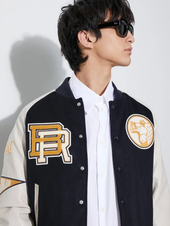 Obrázek produktu Baracuta Bomber bunda z vlněné směsi Baracuta Varsity námořnická modř