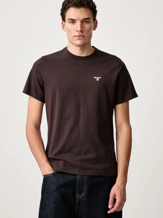 Obrázek produktu Barbour basic tričko pánské bavlněné ESSENTIALS hnědá