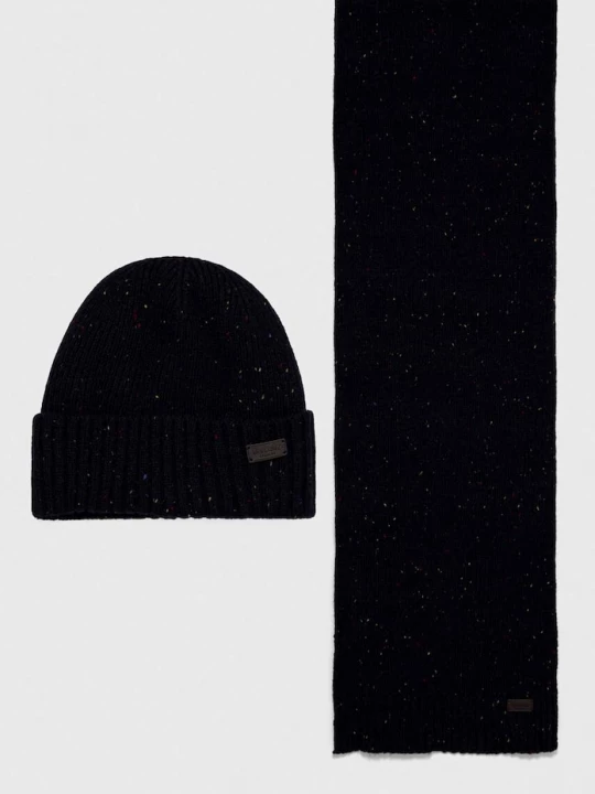 Obrázek produktu Barbour Čepice a šála Carlton Fleck Beanie & Scarf Gift Set námořnická modř