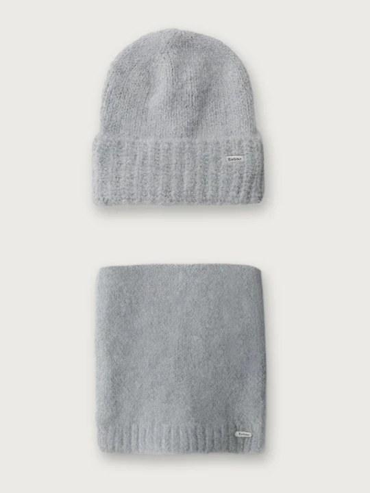 Obrázek produktu Barbour čepice a šála dámská s příměsí vlny modrá