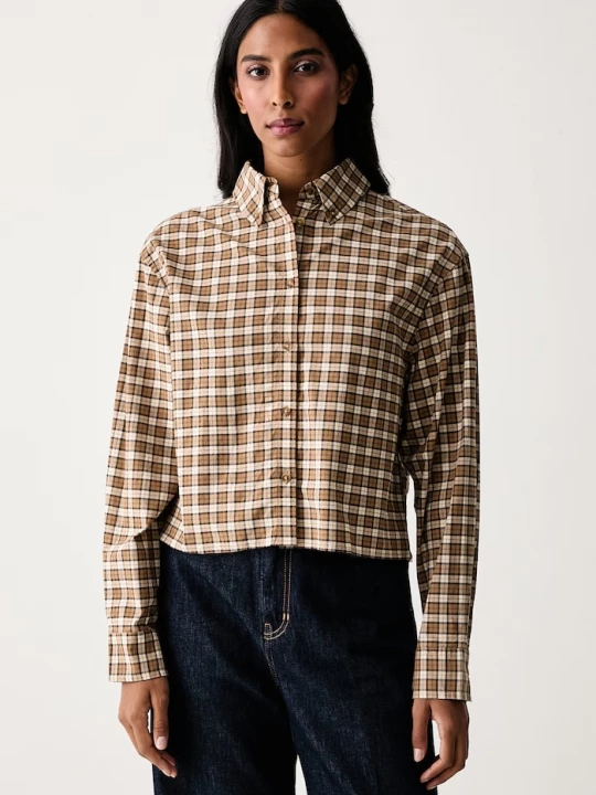 Obrázek produktu Barbour košile dámská bavlněná s elastanem Ravenshill hnědá