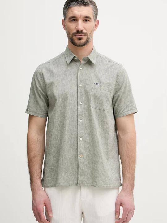 Obrázek produktu Barbour košile pánská se lnem Shirt Dept - Summer zelená