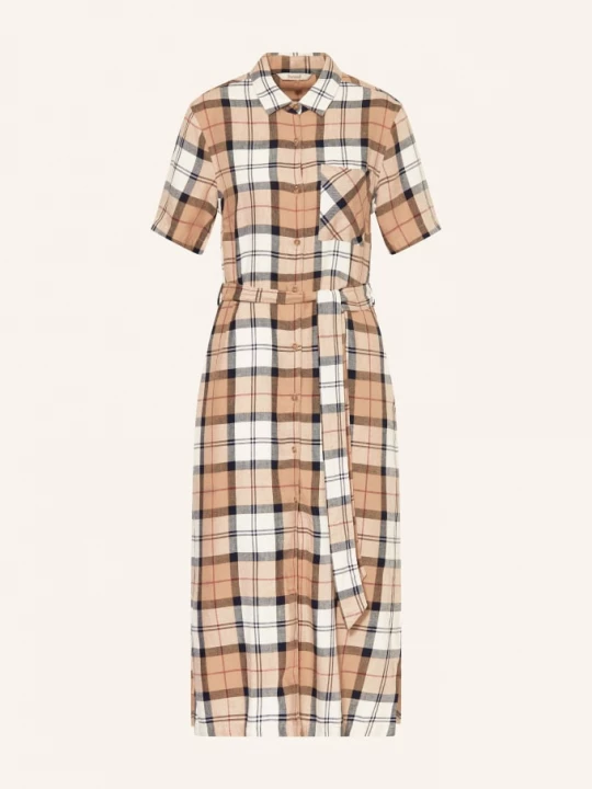 Obrázek produktu Barbour Košilové Šaty Fern S Lnem béžová / krémová / tmavě modrá