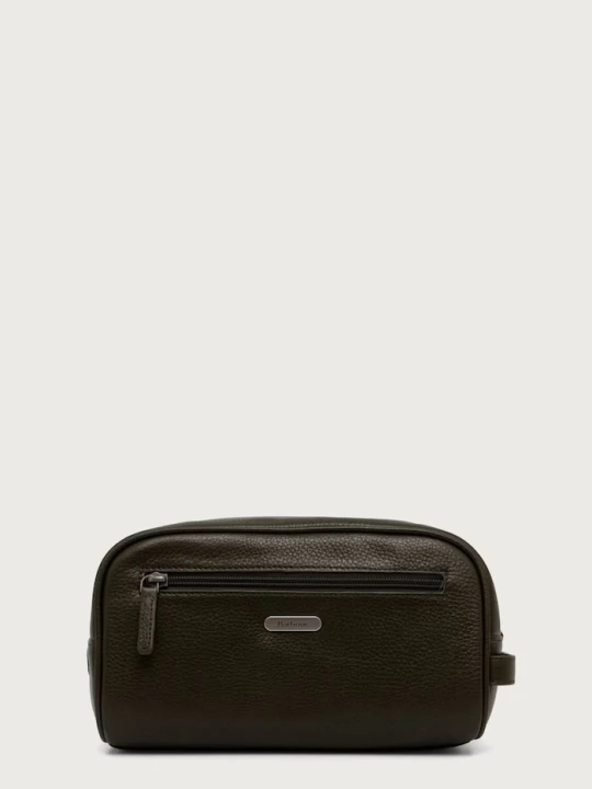 Obrázek produktu Barbour Kosmetická taštička pánská kožená zelená