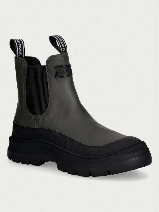 Obrázek produktu Barbour kotníkové Chelsea boty na platformě dámské kožené Harriety zelená
