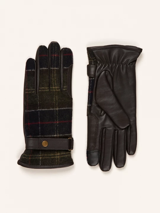 Obrázek produktu Barbour Kožené Rukavice Aubrey tmavě hnědá / tmavě zelená