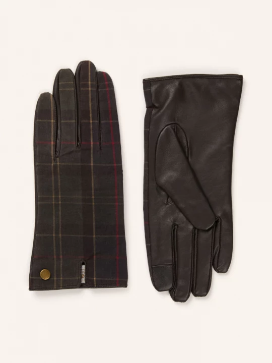 Obrázek produktu Barbour Kožené Rukavice Scarlet tmavě hnědá / červená / khaki