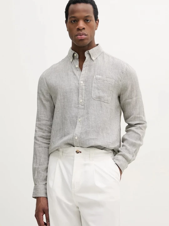 Obrázek produktu Barbour Lněná košile Linton Tailored Shirt zelená