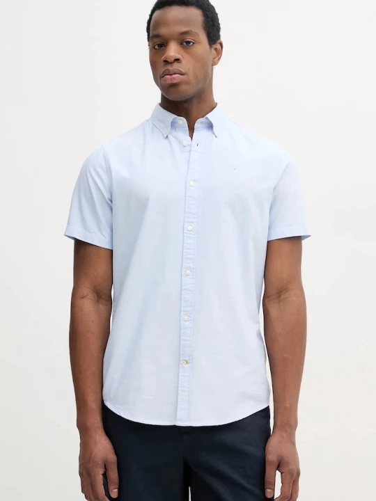 Obrázek produktu Barbour oxfordská košile pánská bavlněná Oxtown S/S Tailored Shirt modrá