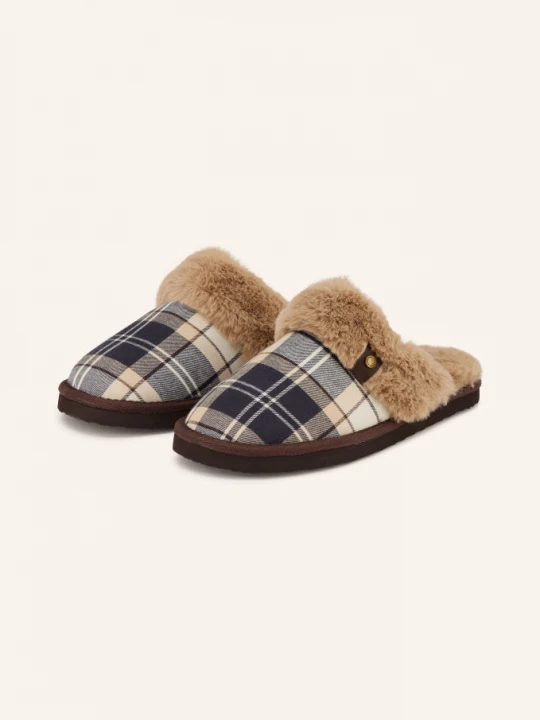 Obrázek produktu Barbour Pantofle Claudia S Umělou Kožešinou hnědá / béžová / modrá
