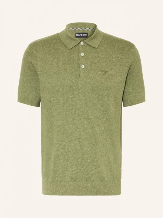 Obrázek produktu Barbour Pletené Polo Tričko Muston S Lnem světle zelená