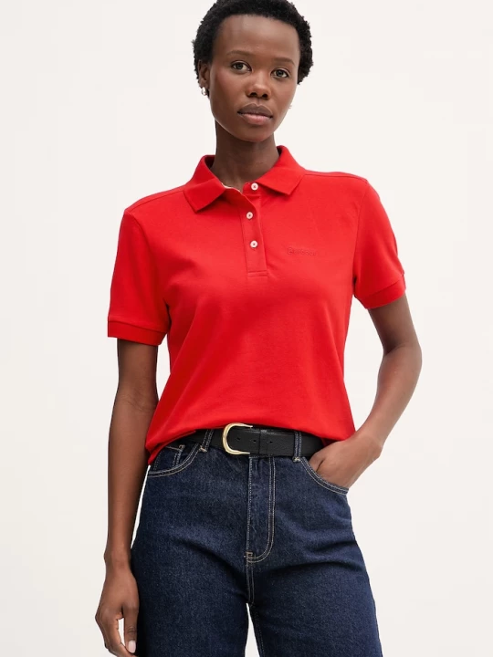 Obrázek produktu Barbour polo dámské bavlněné s elastanem Bowford červená