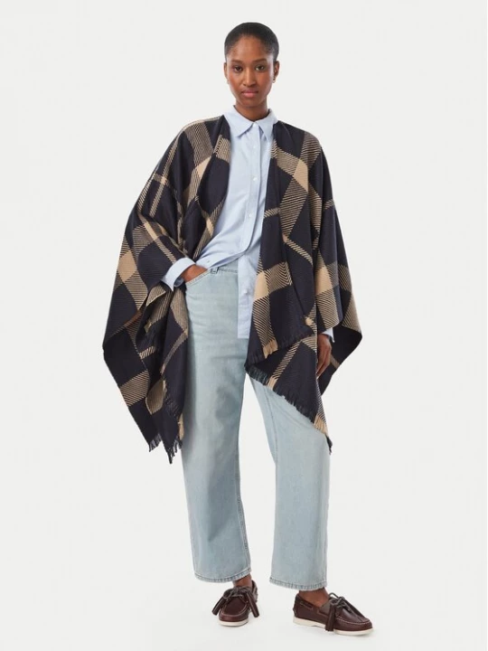 Obrázek produktu Barbour Pončo Isabelle Tartan Serape LSC0501TN54 Tmavomodrá Relaxed Fit