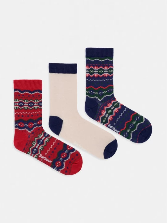 Obrázek produktu Barbour ponožky dámské s bavlnou 3-pack námořnická modř