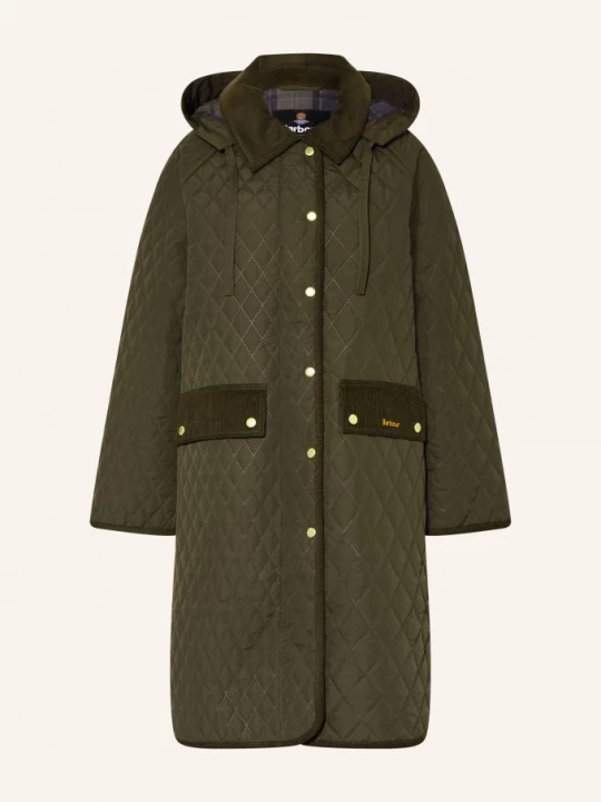 Obrázek produktu Barbour Prošívaný Kabát Ravensden Quilt S Odnímatelnou Kapucí khaki