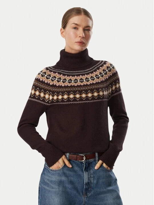 Obrázek produktu Barbour Rolák Darwen LKN1806BR99 Tmavě hnědá Slim Fit