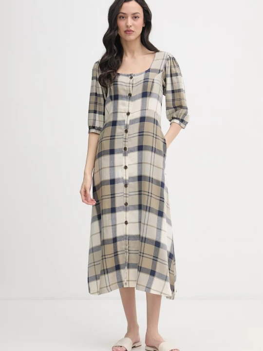 Obrázek produktu Barbour šaty s příměsí lnu Ballina béžová