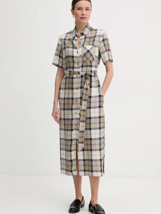Obrázek produktu Barbour šaty se lnem Fern zelená
