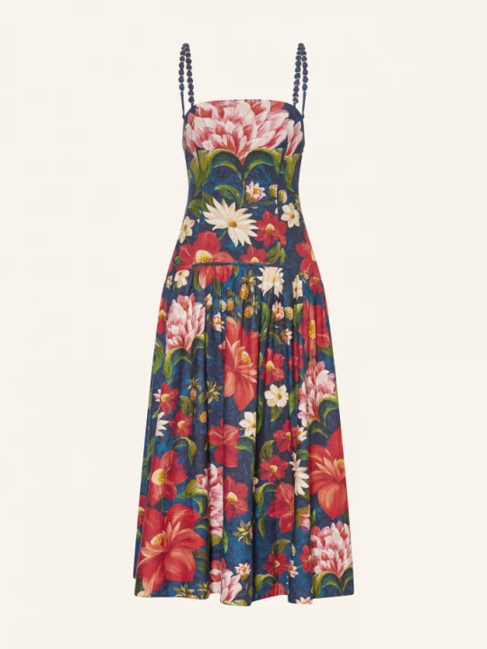 Obrázek produktu Barbour Šaty Wild Flower Midi S Lnem tmavě modrá / červená / zelená