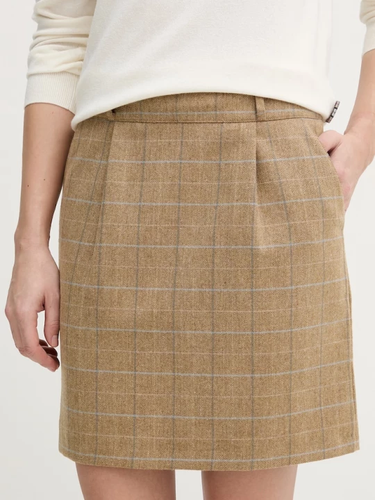 Obrázek produktu Barbour Sukně s příměsí vlny Barbour Petunia béžová