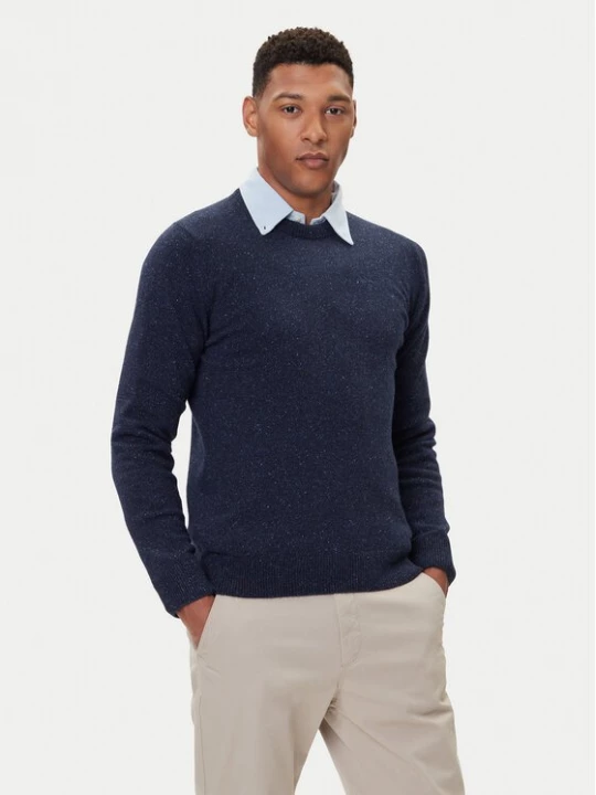 Obrázek produktu Barbour Svetr Essential Tisbury MKN0844GY12 Tmavomodrá Regular Fit