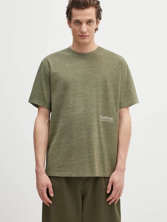 Obrázek produktu Barbour Tričko Barbour Barbour Calton Linen Blend OS Fit T-Shirt zelená