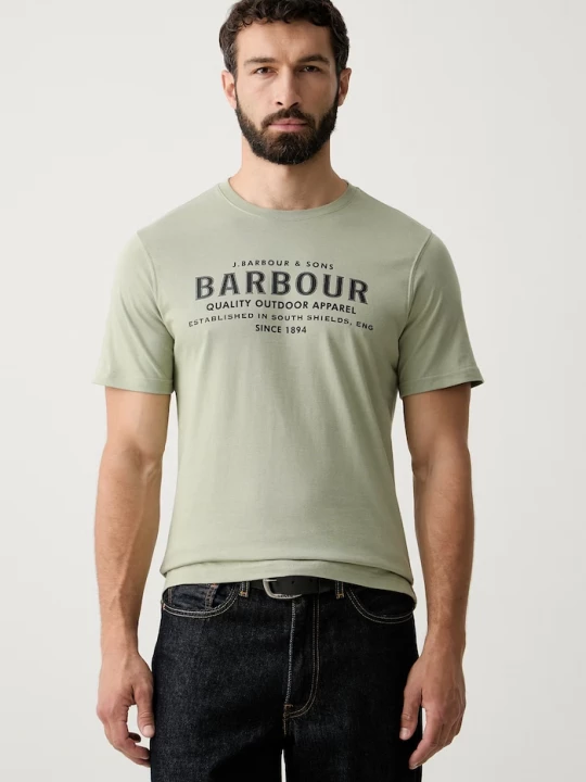 Obrázek produktu Barbour tričko pánské bavlněné Moorside zelená