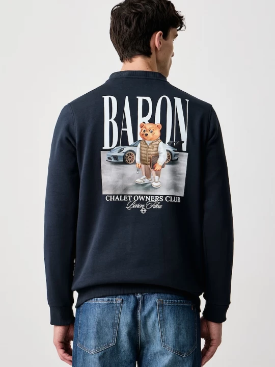 Obrázek produktu Baron Filou mikina pánská bavlnou námořnická modř