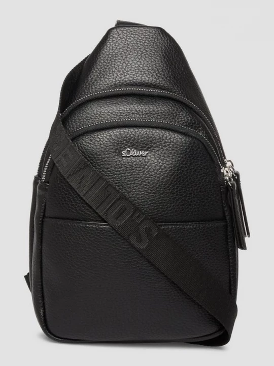 Obrázek produktu Batoh s imitací kůže s logem a Zapínáním na zip s.Oliver černá