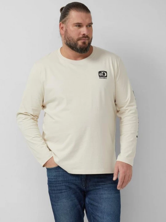 Obrázek produktu Bavlněný rukáv s dlouhým rukávem s grafikou Discovery Channel® s.Oliver krémová