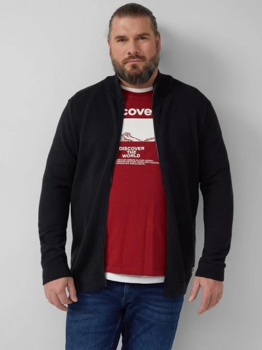 Obrázek produktu Bavlněný svetr se stojáčkem a nášivkou s logem s.Oliver černá