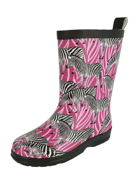 Obrázek produktu BECK Gumové holínky 'Zebra' růžová / tmavě růžová / černá / bílá