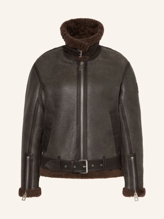 Obrázek produktu Belstaff Kožená Bunda Erskine černošedá / tmavě hnědá