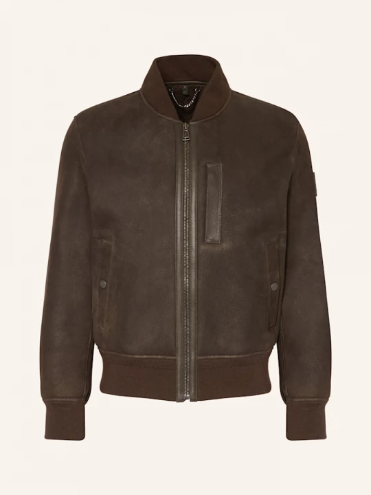 Obrázek produktu Belstaff Kožená Bunda Ridge tmavě hnědá