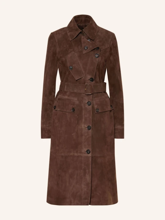 Obrázek produktu Belstaff Kožený Trenčkot tmavě hnědá