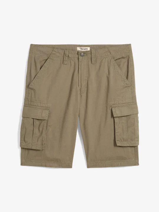 Obrázek produktu Bermudy bojówki z czystej bawełny, relaxed fit BonPrix zielony