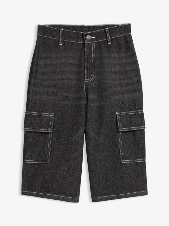 Obrázek produktu Bermudy jeansowe, loose fit, z czystej bawełny BonPrix czarny