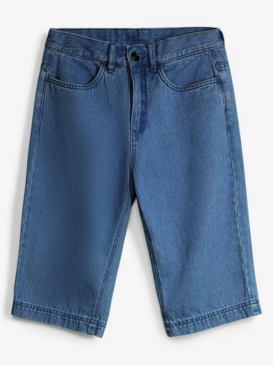 Obrázek produktu Bermudy jeansowe z regulowanym pasem, loose fit BonPrix niebieski