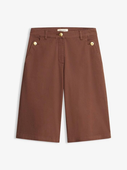Obrázek produktu Bermudy Wide Leg z elastického keprového materiálu BonPrix