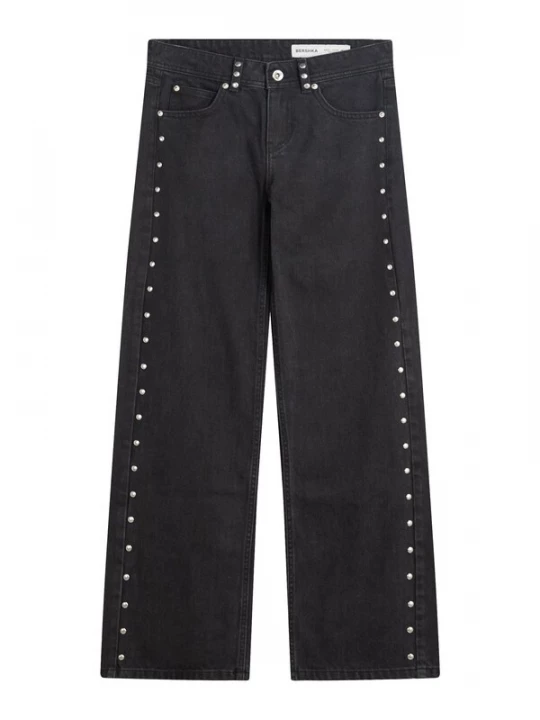 Obrázek produktu Bershka Džíny světle růžová / černá džínovina