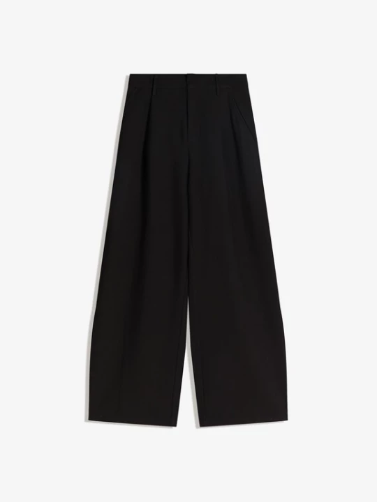 Obrázek produktu Bershka Kalhoty se sklady v pase černá