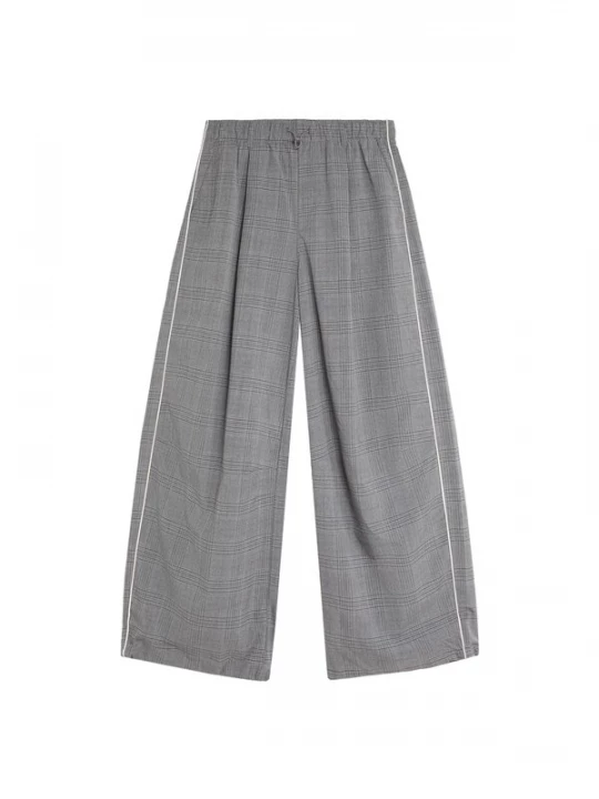 Obrázek produktu Bershka Kalhoty se sklady v pase šedá / černá / bílá