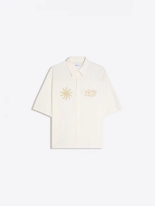 Obrázek produktu Bershka Košile zlatě žlutá / přírodní bílá