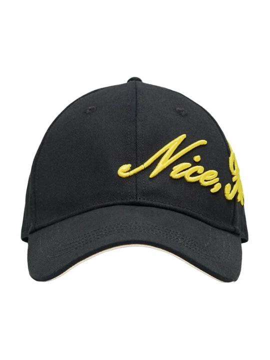 Obrázek produktu Bershka Kšiltovka 'DUST & NICE' žlutá / černá