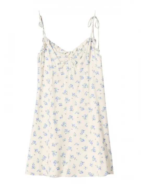 Obrázek produktu Bershka Letní šaty královská modrá / zelená / offwhite
