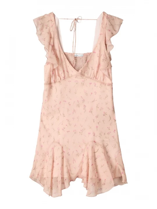 Obrázek produktu Bershka Letní šaty olivová / pink / starorůžová