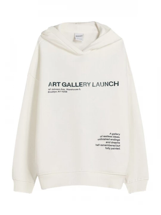 Obrázek produktu Bershka Mikina černá / offwhite