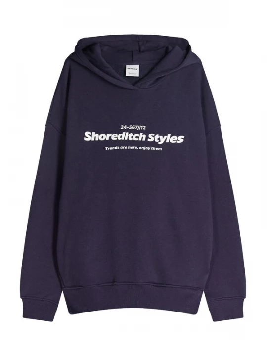 Obrázek produktu Bershka Mikina námořnická modř / bílá