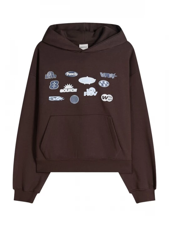Obrázek produktu Bershka Mikina námořnická modř / světlemodrá / čokoládová